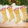 Orange Yellow Plaid Christmas Stocking