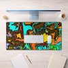 Fun Gamer Modern Abstract Distressed Colorful Desk Mat Desk Mat