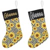 Sunflower Plaid Christmas Stocking