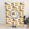 Yellow Orange Construction Truck Flannel Blanket