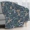 Rustic Dinosaur Forest Prehistoric Personalized Fleece Blanket Throw Blanket