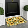 Sunflower Green Plaid Doormat