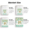 Turquoise Flowers Butterfly Flannel Blanket