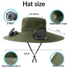 Army Green Solar Powered Fan Hat