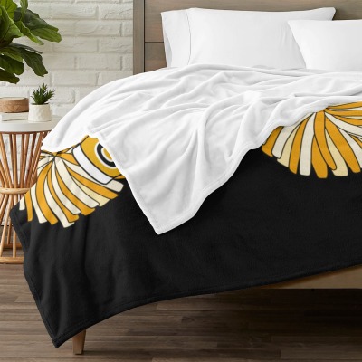 Cheerleaders Gold Black Cheer Flannel Blanket