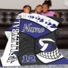 Volleyball Blue Black White Flannel Blanket