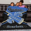 Cheerleaders Blue Gold Cheer Flannel Blanket