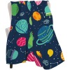 Kids Outer Space Rockets Planets Constellations Fleece Blanket Throw Blanket