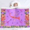 Custom Purple Baby Blanket with Floral Personalized Text - Soft and Stylish Minky Blanket