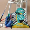 Turquoise Gold Volleyball Drawstring Backpack
