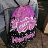 Cheer Cheerleader Rose Purple Print Drawstring Backpack