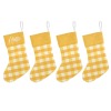 Orange Yellow Plaid Christmas Stocking