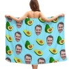 Unique Avocado Personalized Bathrobe with Human Head Design Bath Wrap Towels for Women