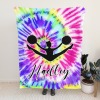 Cheerleader Girl Tie Dye Flannel Blanket