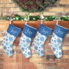 Blue Snowflakes Christmas Stocking