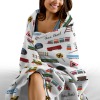 Train Pattern Little Boy First Name Choo Choo Kids Fleece Blanket Throw Blanket