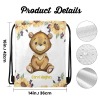 Watercolor Sunflower Bear Drawstring Backpack