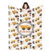Orange Yellow Construction Truck Flannel Blanket