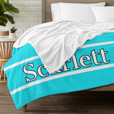Sky Blue Cheer Cheerleader Flannel Blanket