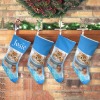 Snowflakes Cute Cat Christmas Stocking