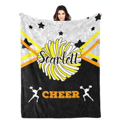 Cheerleaders Cheer Black Flannel Blanket