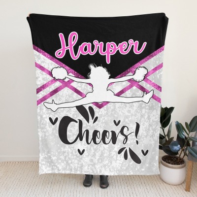 Cheer Girl Cheerleader Flannel Blanket